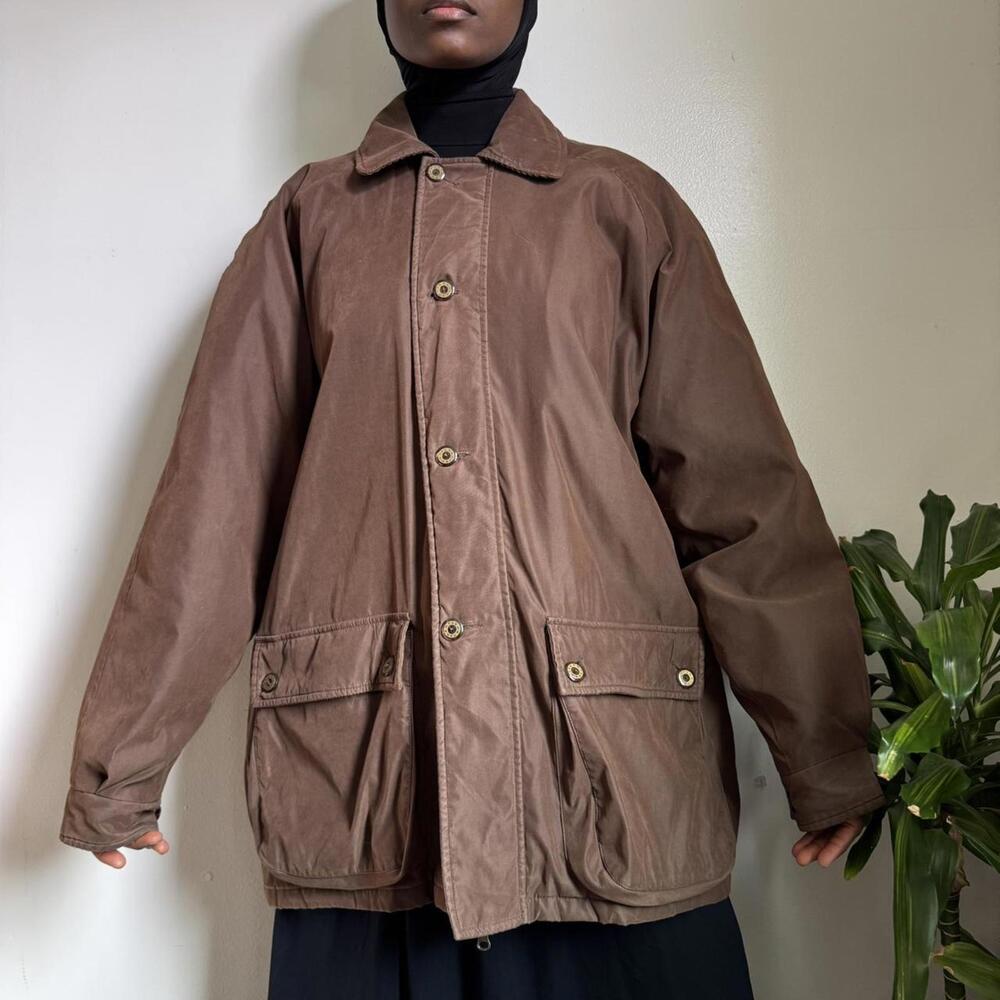 Vintage oversized brown bomber jacket size L - Picture 1 of 8